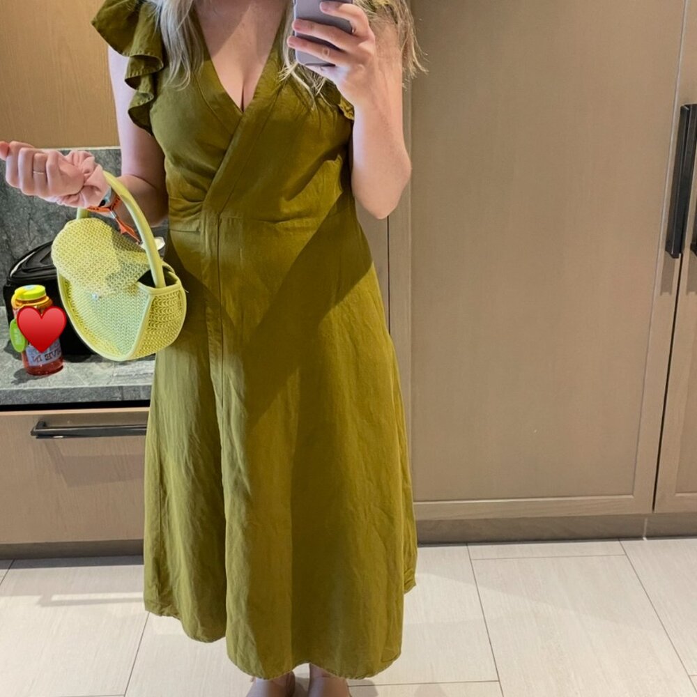 madewell wrap dress -  golden/ mustard /yellow - Picture 2 of 5